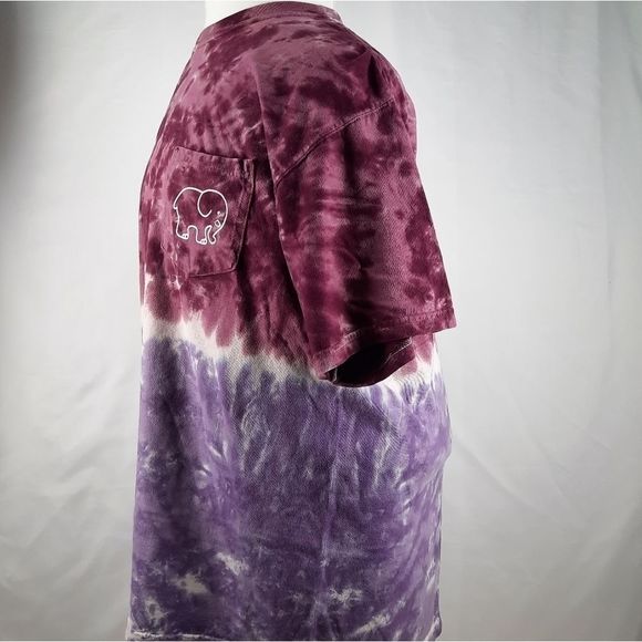Ivory Ella tie dye cotton Save the Elephants purple white size L short sleeve - Picture 6 of 11